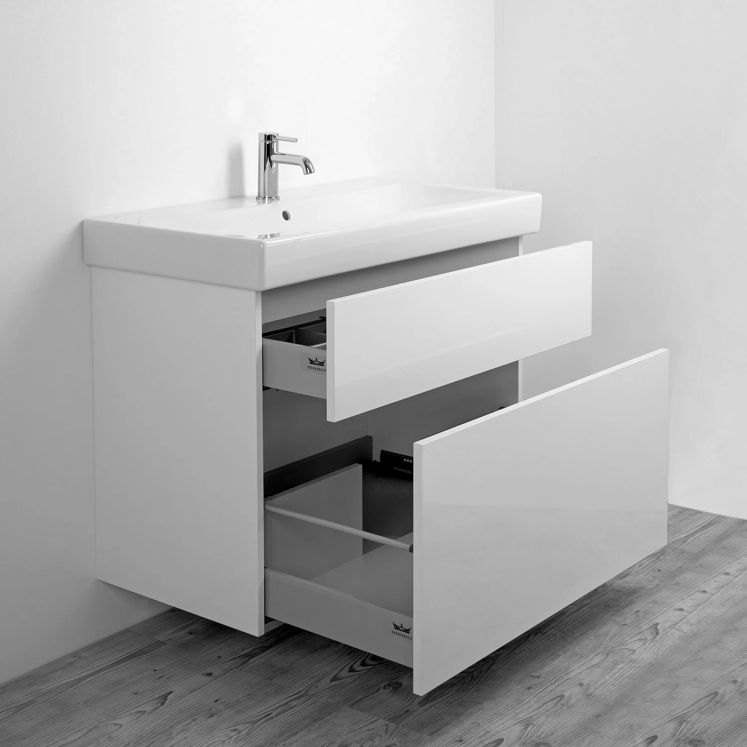 Kronenbach Plana 2.0 Waschtischunterschrank für Geberit iCon 90 cm mit 2 Auszügen Bild 3