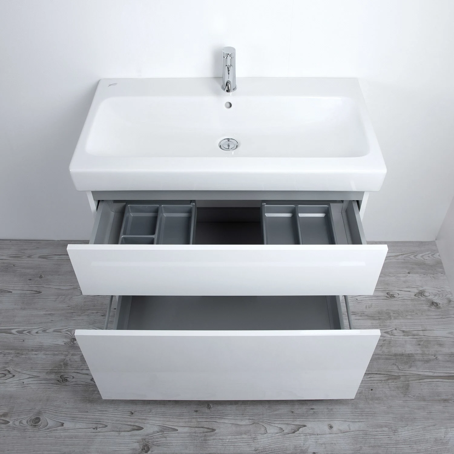 Kronenbach Plana 2.0 Waschtischunterschrank für Geberit iCon 90 cm mit 2 Auszügen Bild 4