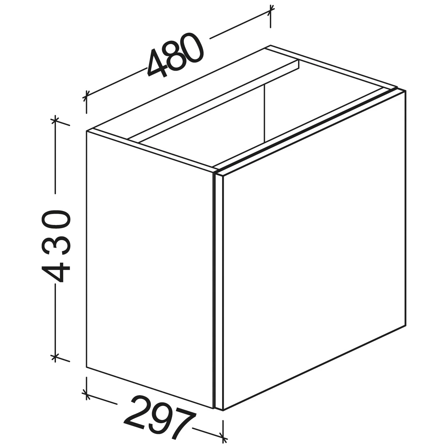 Kronenbach Plana 2.0 Waschtischunterschrank mit 1 Tür, Anschlag links für Geberit iCon 48 cm Bild 4