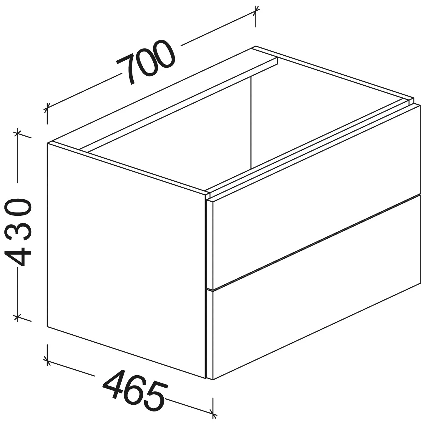 Kronenbach Plana 2.0 Waschtischunterschrank für Geberit iCon 75 cm mit 2 Auszügen Bild 5