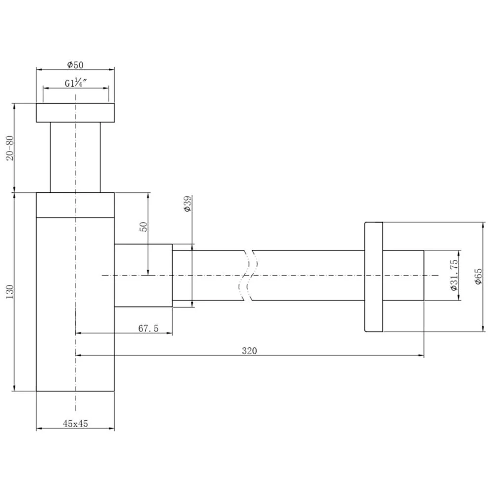Kronenbach Design-Siphon eckig Bild 2