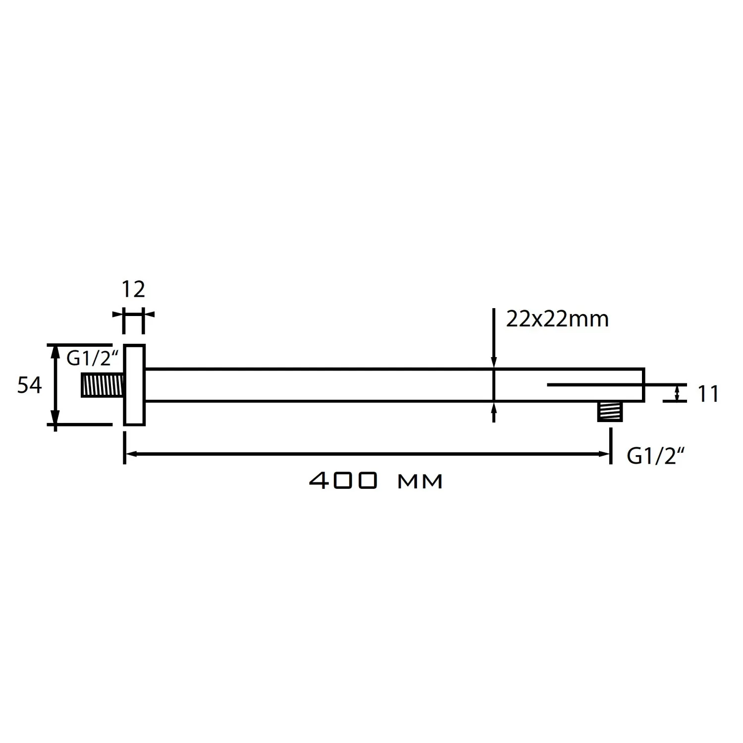 Kronenbach SUPRA 2.0 Brausearm 40 cm für Wandmontage Bild 2