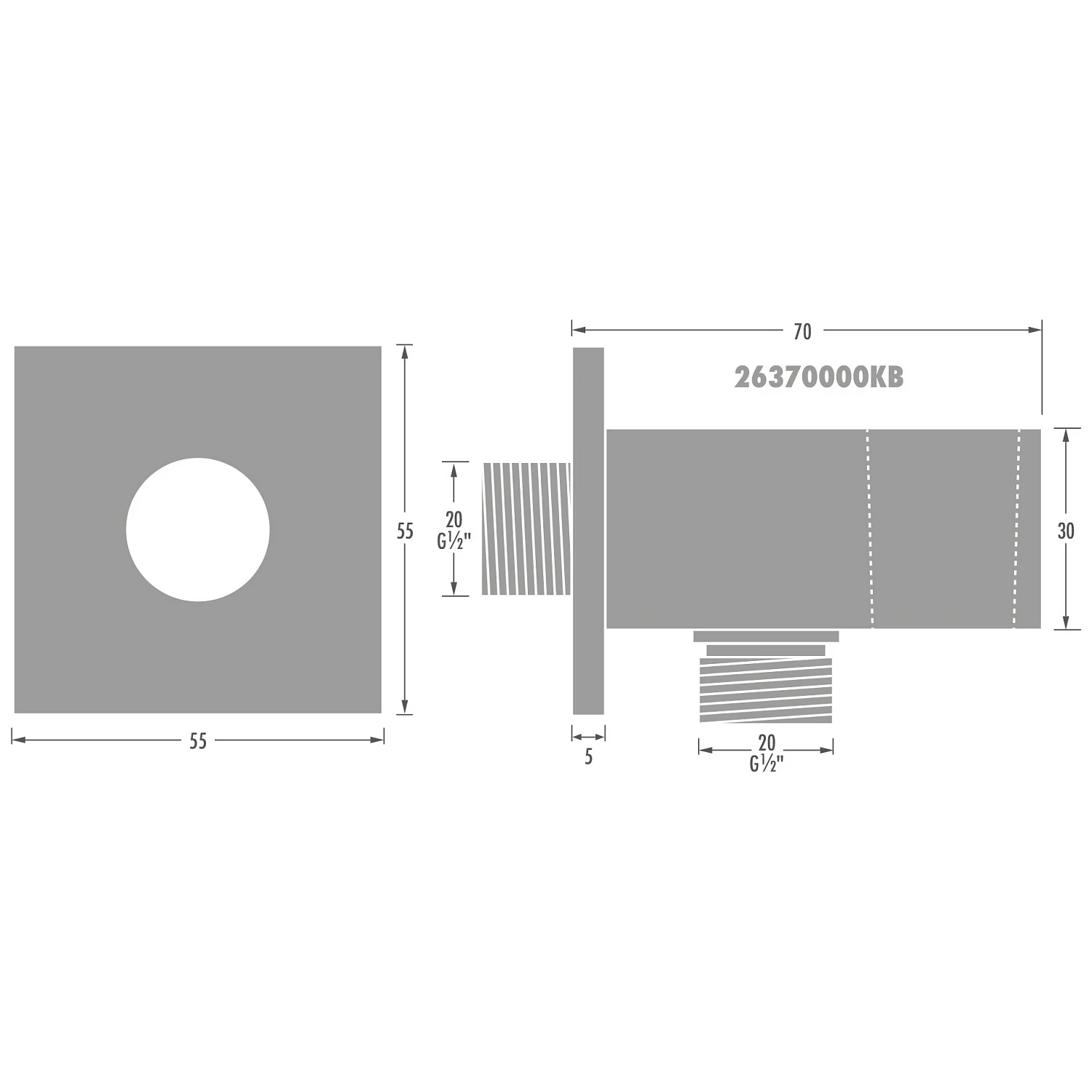 Kronenbach SUPRA 2.0 Wandanschlussbogen mit Brausehalter Bild 2
