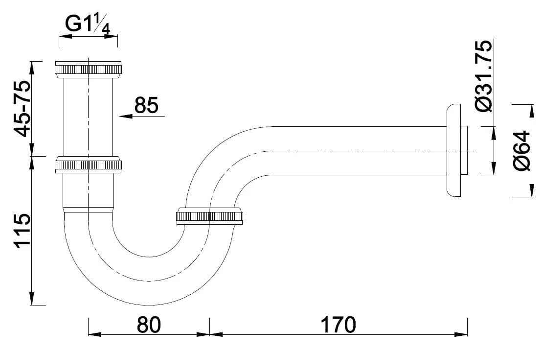 Kronenbach Röhrensiphon 1 1/4" Bild 2