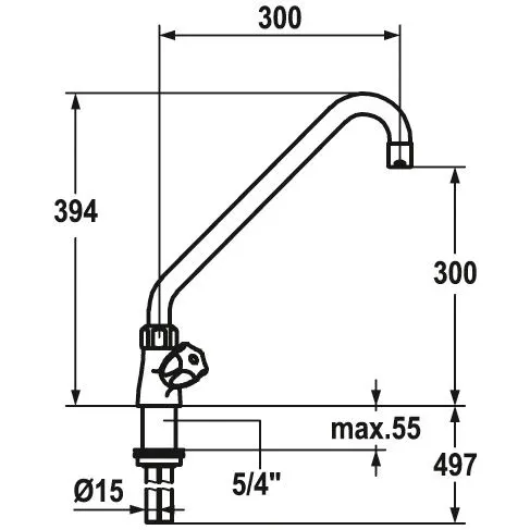 KWC Gastro Zweigriff-Spültischbatterie mit hohem Schwenkauslauf für die Profiküche Bild 2