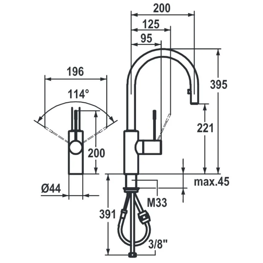 KWC ONO Einhand-Spültischbatterie mit gebogenem Auslauf Bild 2