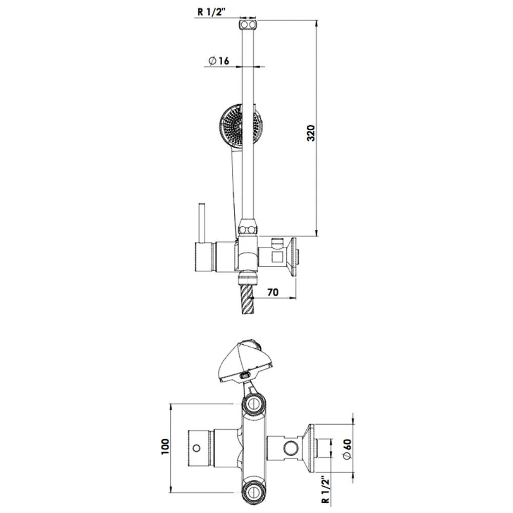 KWC Einhebelmischer Dusche Niederdruck mit gerader Armatur Bild 2