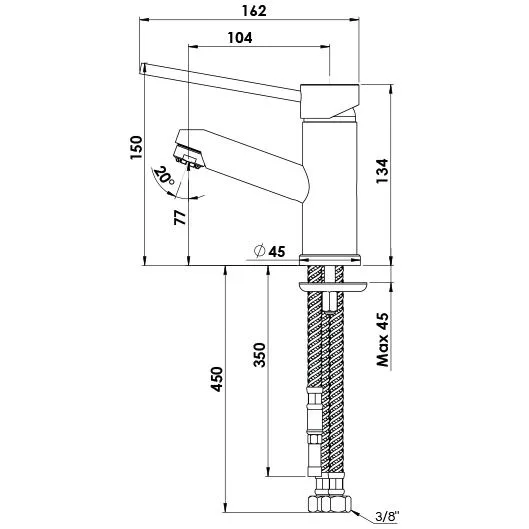 KWC Spezial Waschtischarmatur Niederdruck mit langer Bedienhebel, ohne Ablaufgarnitur Bild 2