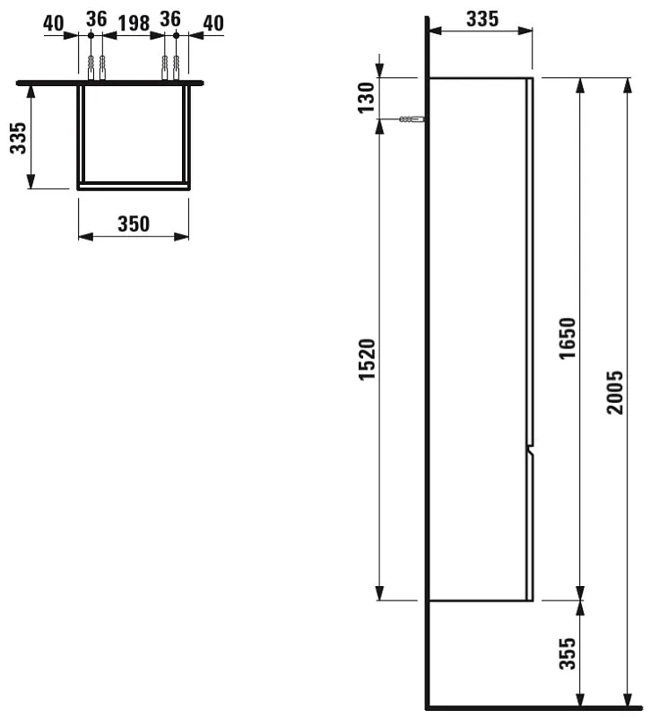 LAUFEN PRO Hochschrank, Scharnier rechts Bild 4