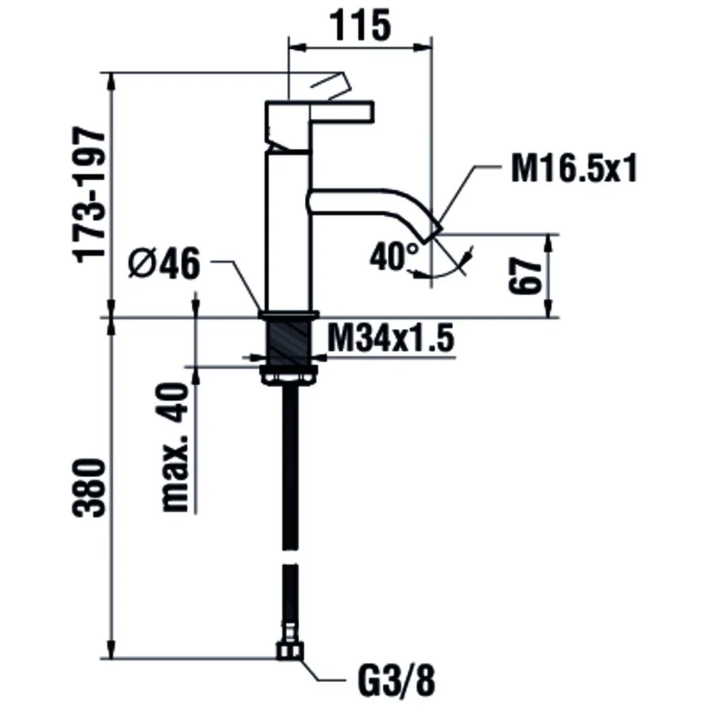 LAUFEN Kartell Einhand-Waschtischmischer ohne Ablaufventil Bild 3
