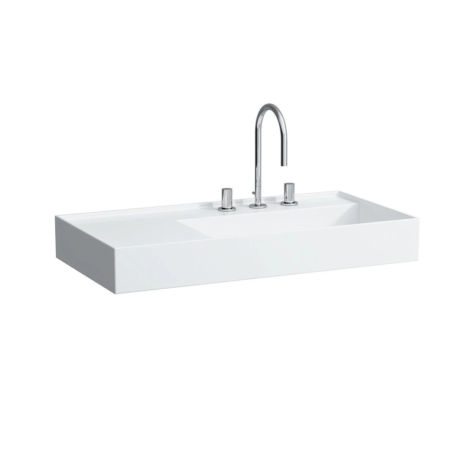 LAUFEN Kartell Waschtisch 90 x 46 cm, mit Ablage links und 1 Hahnloch