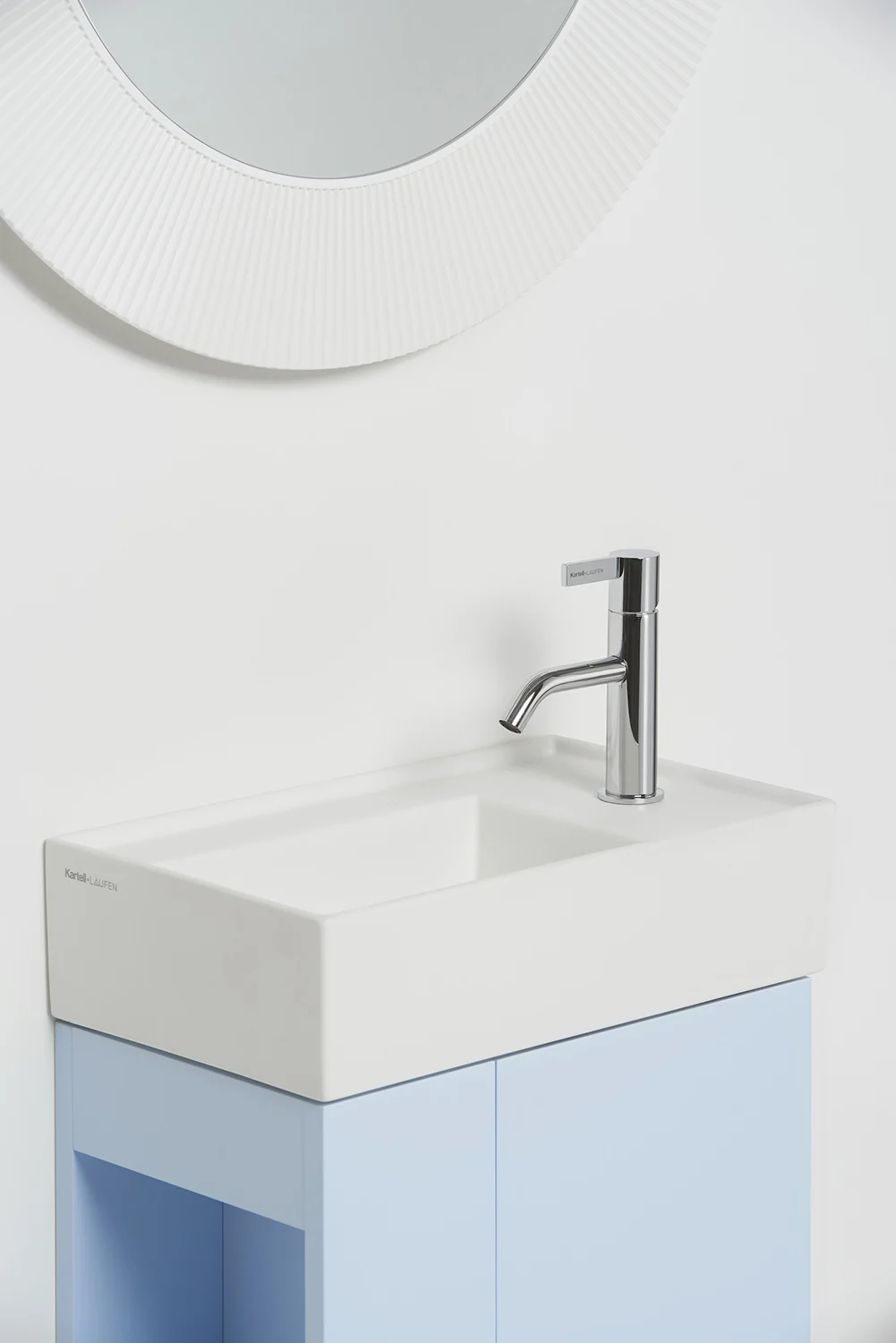 LAUFEN Kartell Handwaschbecken 46 x 28 cm mit 1 Hahnloch, Armaturenbank rechts Bild 4