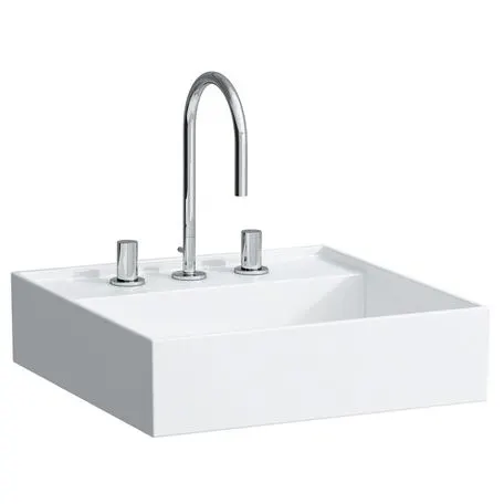 LAUFEN Kartell Handwaschbecken 46 x 46 cm mit 3 Hahnlöchern