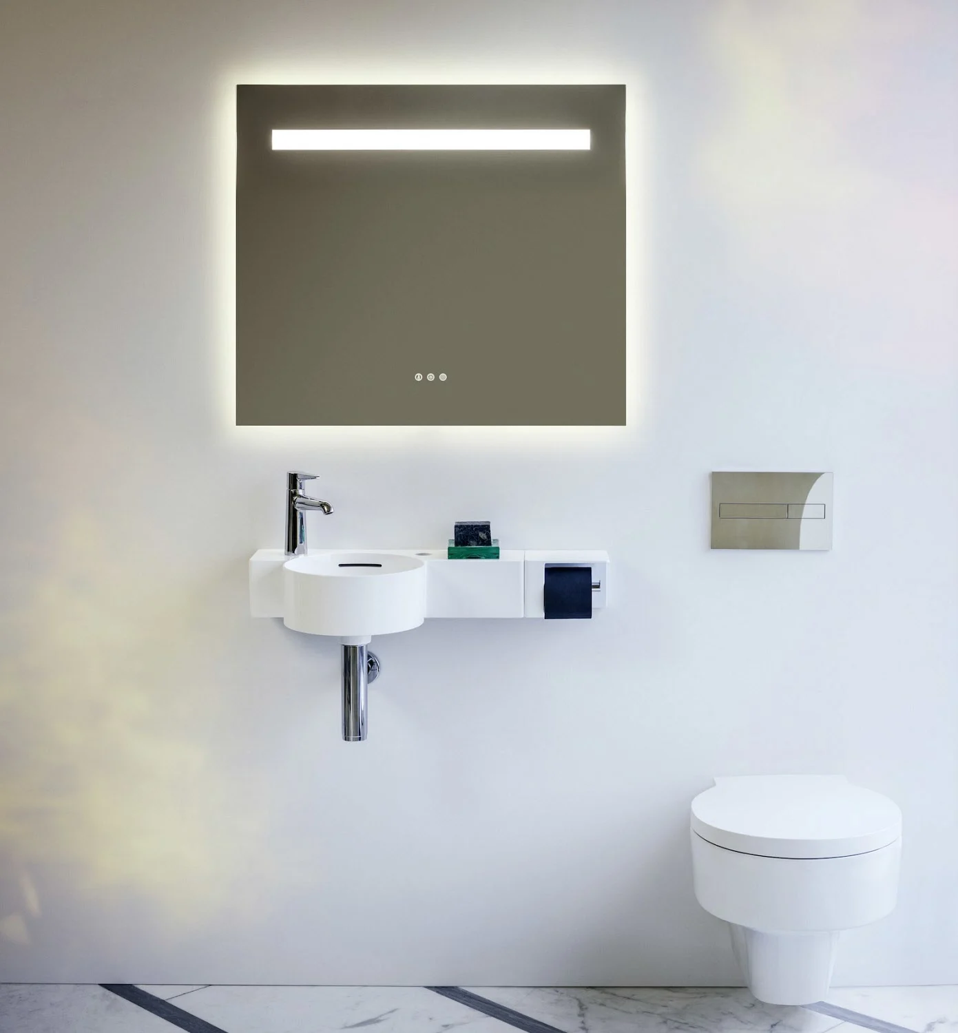 Lustro LED nad umywalką w łazience, Laufen