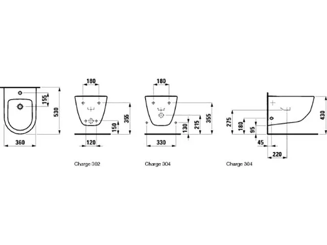 LAUFEN PRO Wandbidet, für Eckventile innenliegend Bild 4