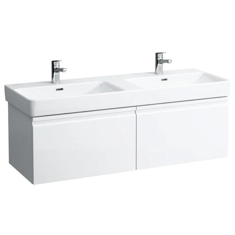 LAUFEN PRO S Doppelwaschtisch 130 cm, mit 2 Hahnlöchern, mit 2 Überläufen Bild 3