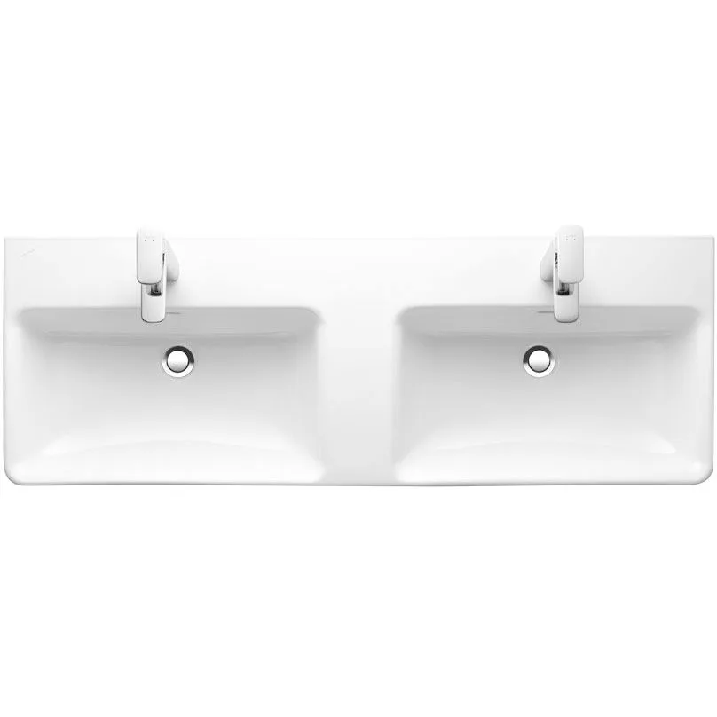 LAUFEN PRO S Doppelwaschtisch 130 cm, mit 2 Hahnlöchern, mit 2 Überläufen Bild 4