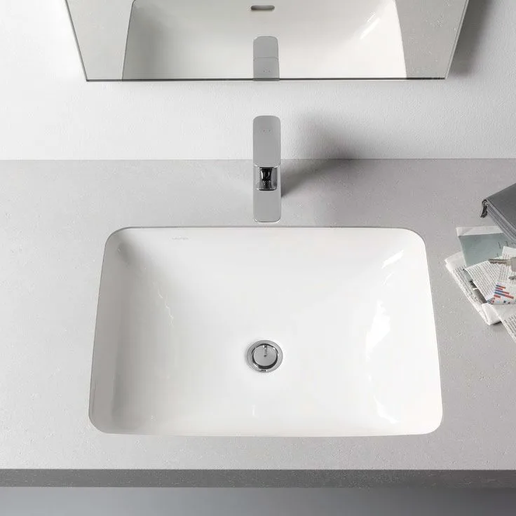 LAUFEN PRO S Einbauwaschtisch von unten 59,5 cm, ohne Hahnloch, mit Überlauf Bild 2
