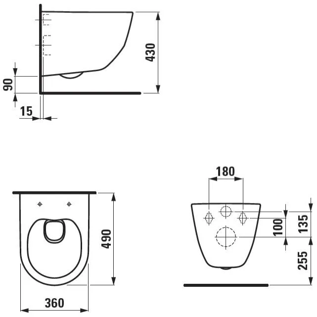 LAUFEN PRO Compact Wand-WC Tiefspüler ohne Spülrand Bild 7