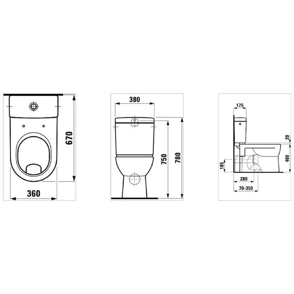 LAUFEN PRO Stand-Flachspül WC für Kombination mit Vario-Abgang Bild 4