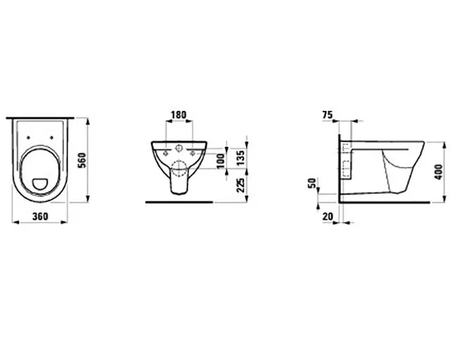 LAUFEN PRO Wand-WC Flachspüler Bild 3