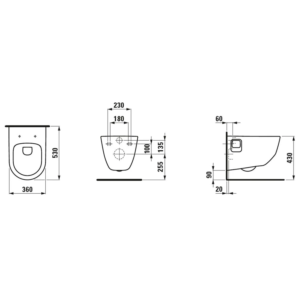 LAUFEN PRO Wand-WC Kombipaket mit WC-Sitz 4,5/3-Liter Bild 4