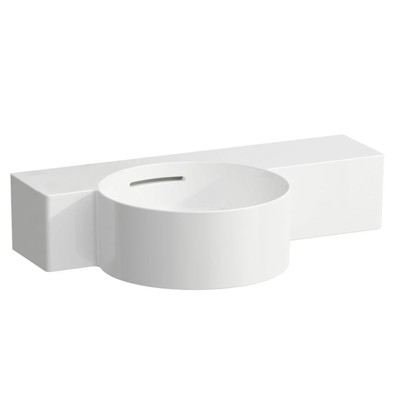 LAUFEN Val Handwaschbecken 55 x 31,5 cm, Ablage rechts, ohne Hahnloch, mit Überlauf