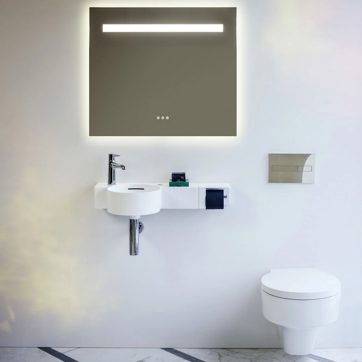 LAUFEN Val Handwaschbecken 55 x 31,5 cm, Ablage rechts, mit 1 Hahnloch, mit Überlauf Bild 3