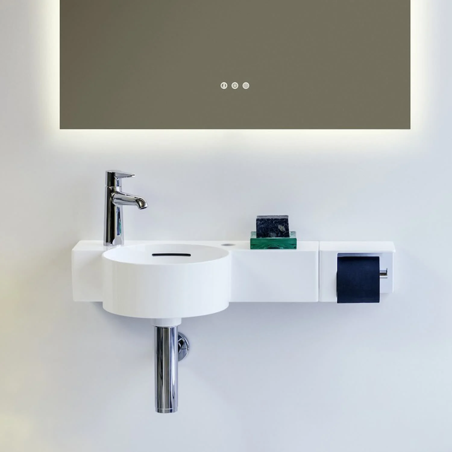 LAUFEN Val Handwaschbecken 55 x 31,5 cm, Ablage rechts, mit 1 Hahnloch, mit Überlauf Bild 6