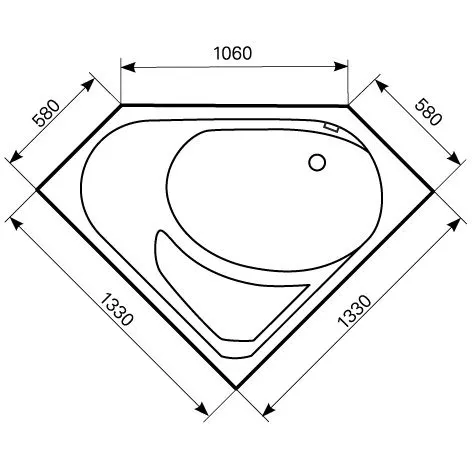 Mauersberger Eck-Badewanne Sedum 133 x 133 cm Bild 2