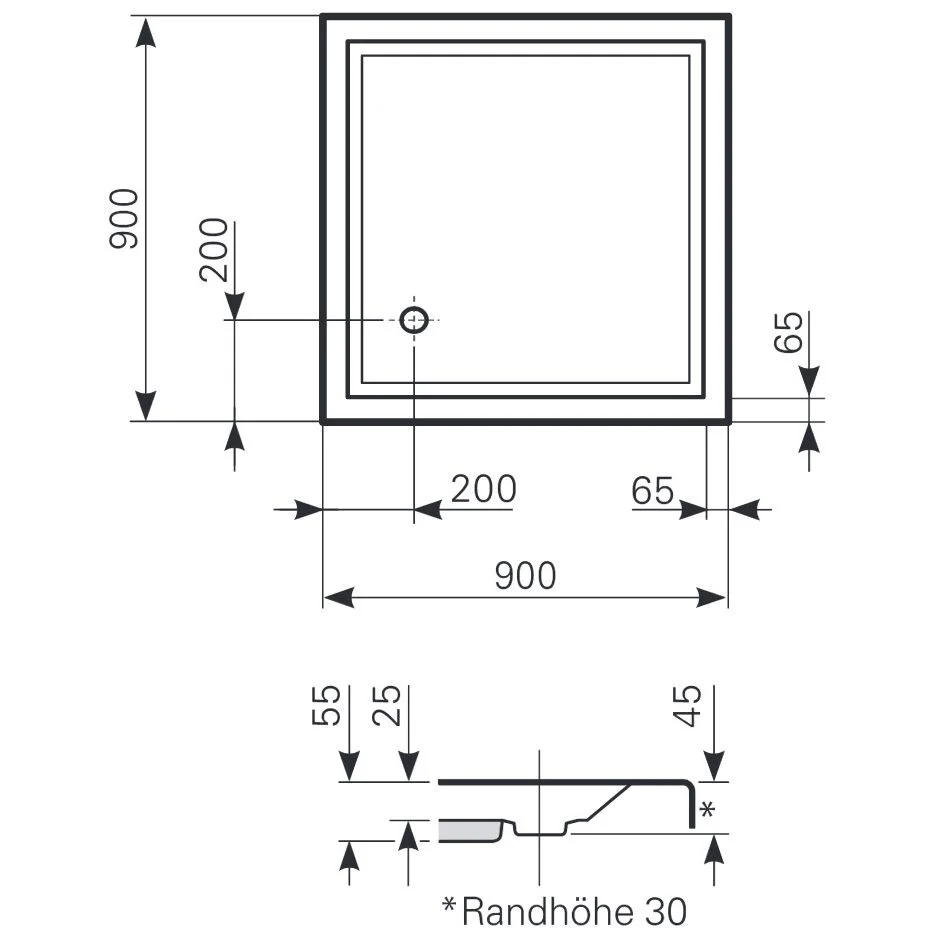 Mauersberger Duschwanne Localis 90 x 90 superflach Bild 2