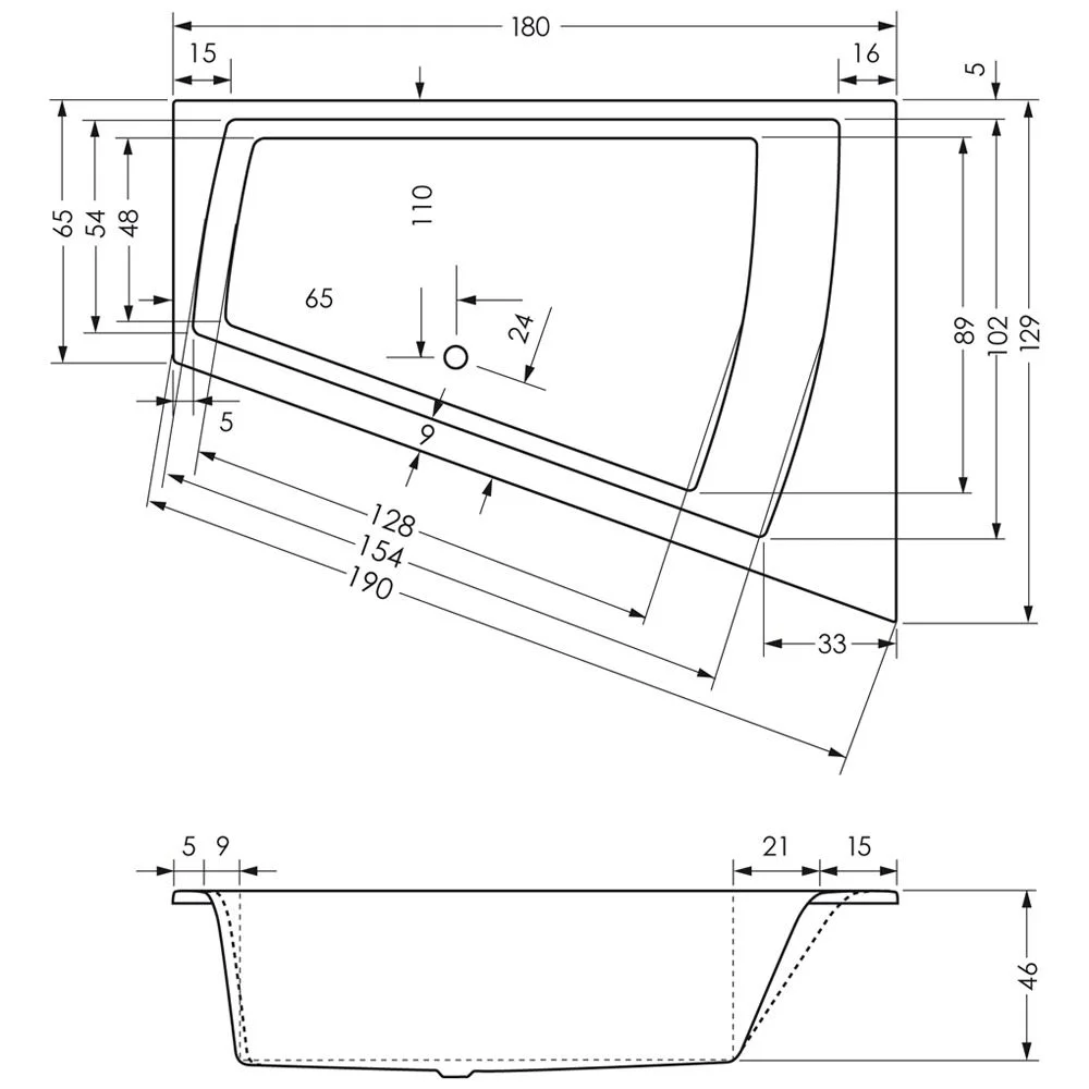 Steinkamp Life Eckbadewanne 180 x 130/65 cm Ecke, rechts Bild 3