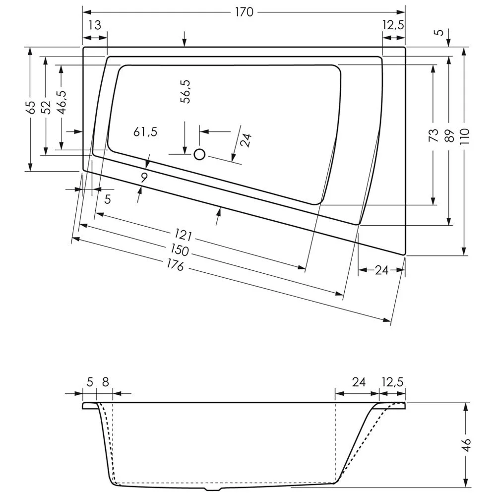 Steinkamp Life Eckbadewanne 170 x 110/65 cm Ecke rechts Bild 3