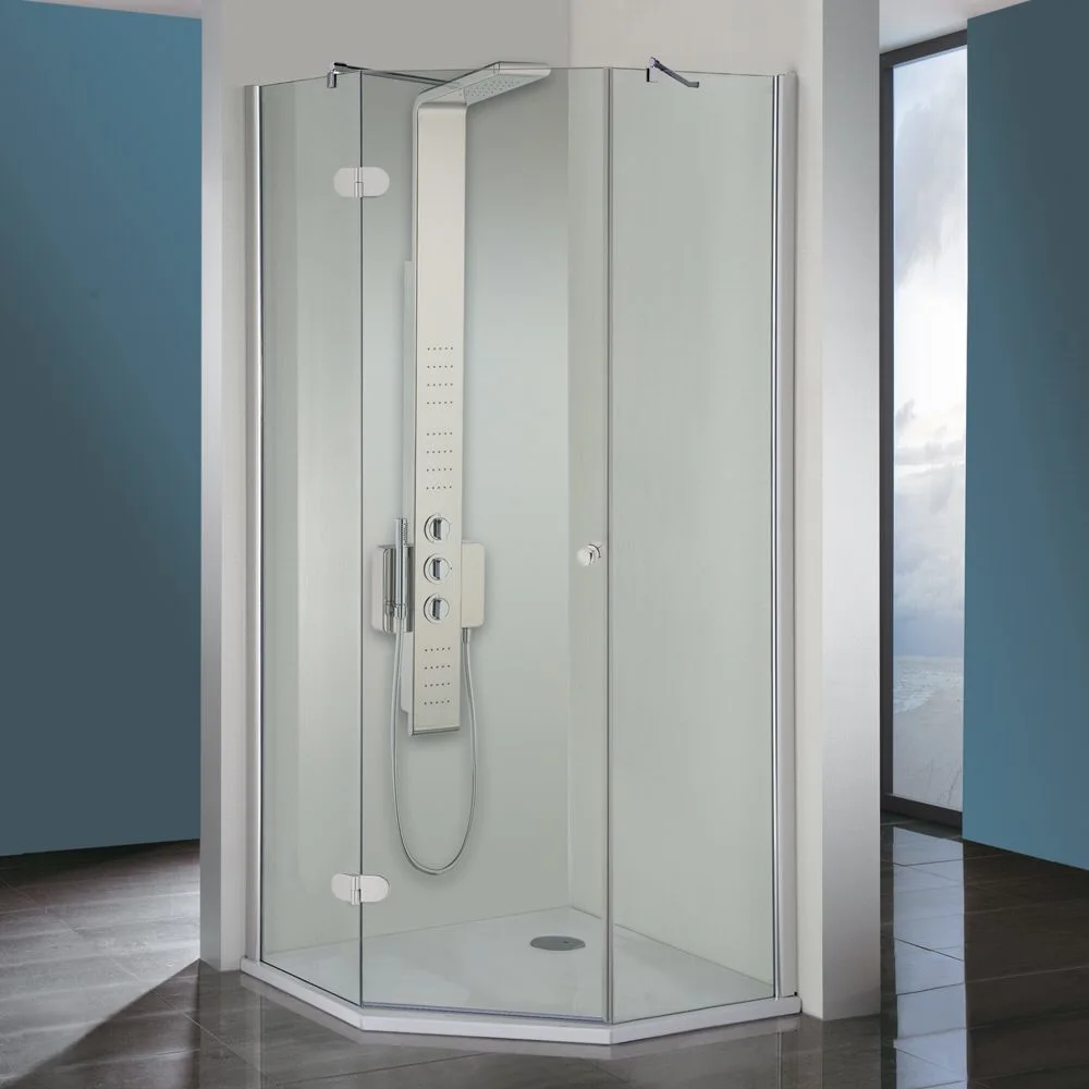 Steinkamp Living Fünfeckdusche 3-teilig 90 x 90 cm Anschlag links inkl. easypearl