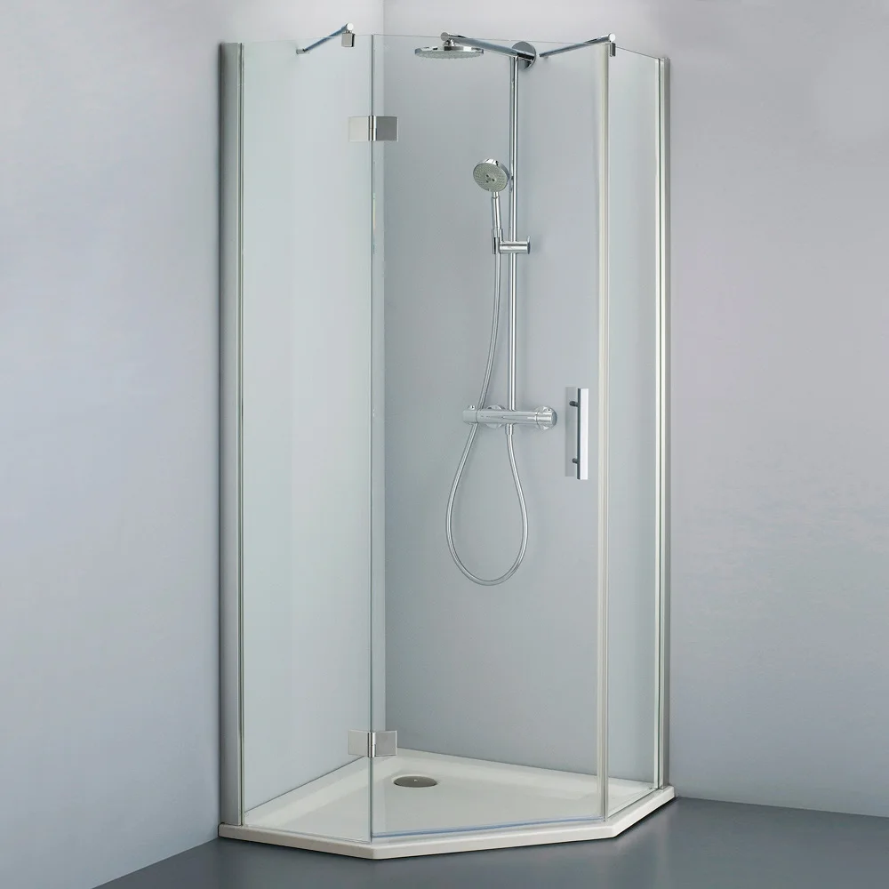 Steinkamp Lifestyle Fünfeckdusche 3-teilig 90 x 90 cm Anschlag links inkl. easypearl