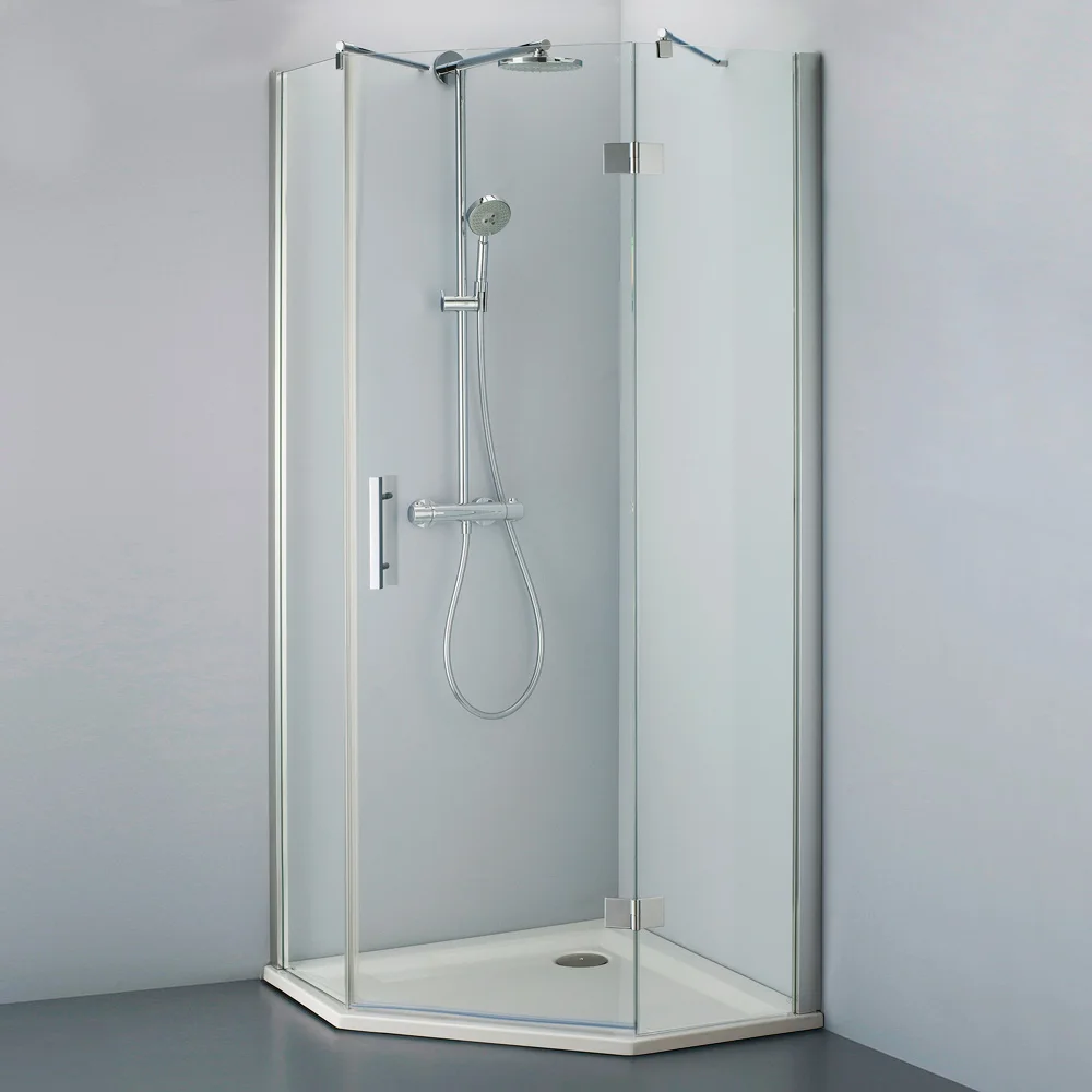 Steinkamp Lifestyle Fünfeckdusche 3-teilig 100 x 100 cm Anschlag rechts inkl. easypearl