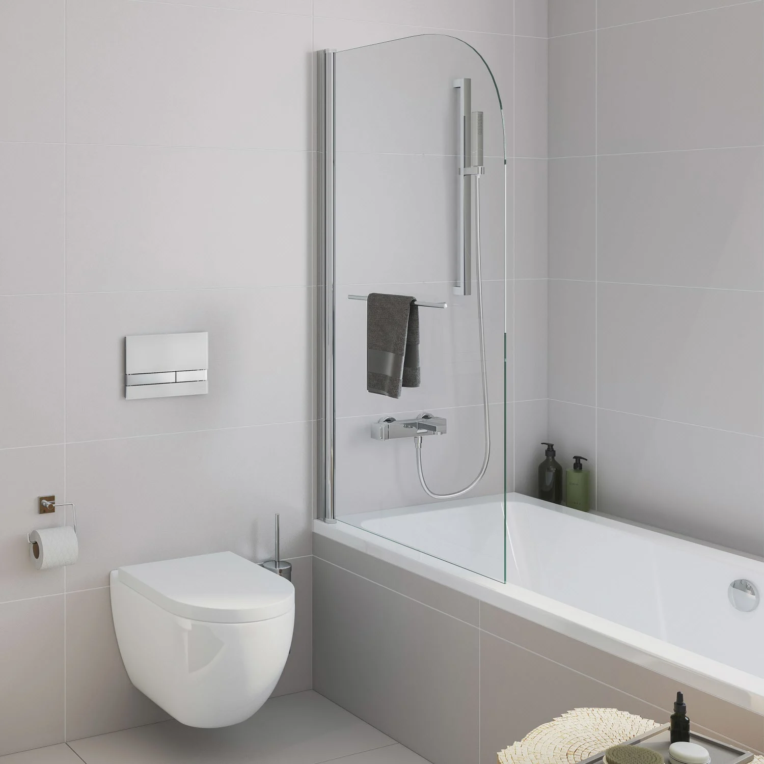 Steinkamp Joy Badewannenaufsatz 1-teilig Anschlag links inkl. easypearl Bild 2