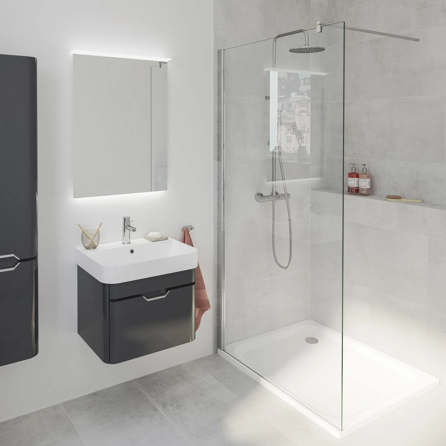 Steinkamp Walk-In Six Frontelement gerade 140 x 200 cm inkl. easypearl Bild 2