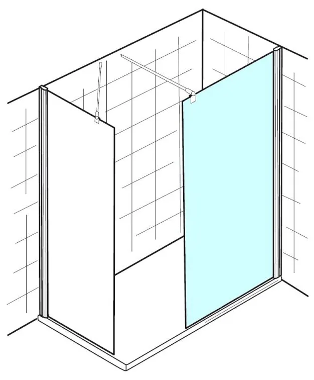 Steinkamp Walk-In Six Frontelement gerade 120 x 200 cm inkl. easypearl Bild 3