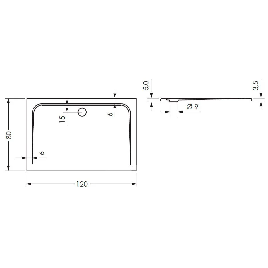 Steinkamp Plan Duschwanne 120 x 80 cm superflach Bild 3