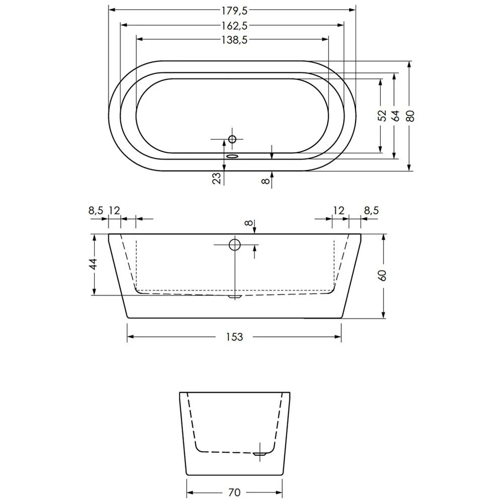 Steinkamp Living freistehende Ovalbadewanne 180 x 80 cm Bild 5