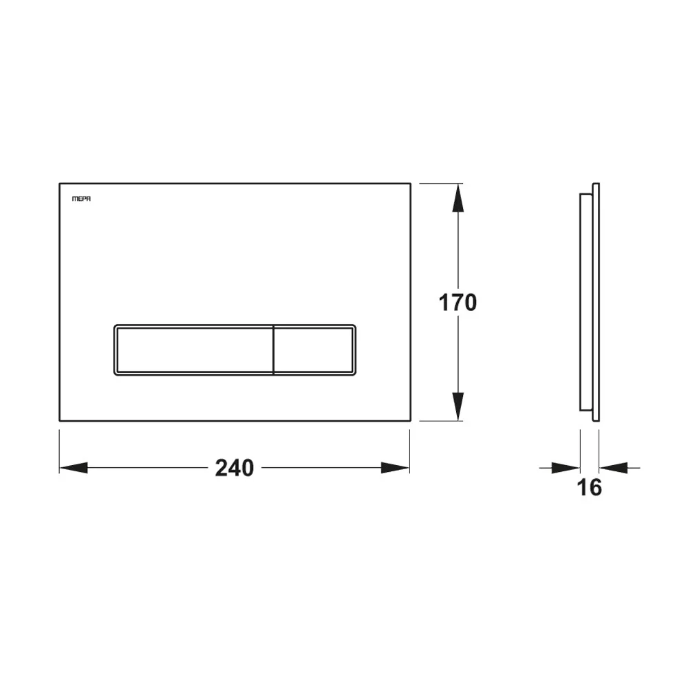 MEPA MEPAorbit Betätigungsplatte 2-Mengen-Spültechnik für teileingelassene Montage Bild 2