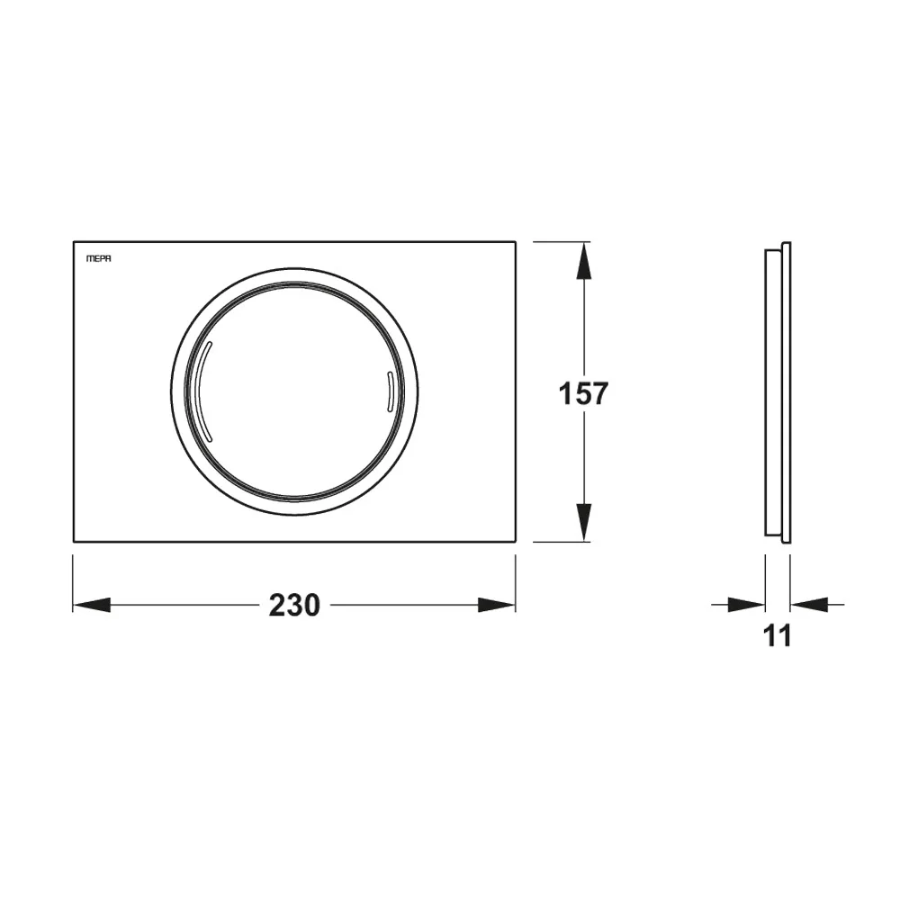 MEPA MEPAzero Betätigungsplatte mit 2 Mengen-Spültechnik, Design-Oberfläche Bild 5