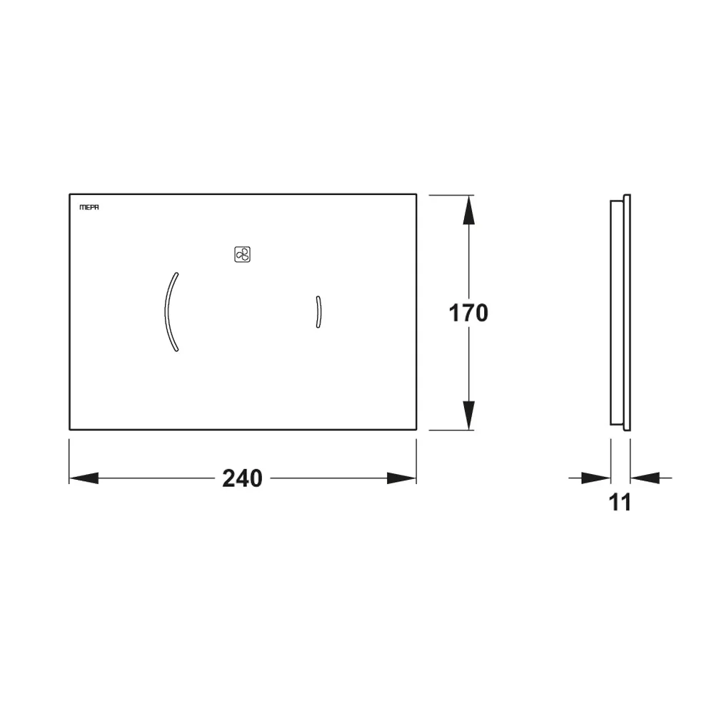 MEPA MEPAzero Lumo Betätigungsplatte 2-Mengen-Spültechnik mit Design-Oberfläche für teileingelassene Montage Bild 2