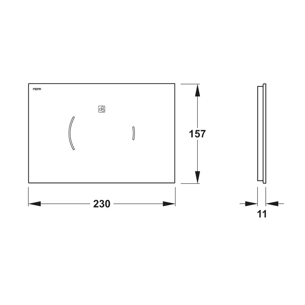 MEPA MEPAzero Lumo Betätigungsplatte 2-Mengen-Spültechnik mit Design-Oberfläche Bild 5