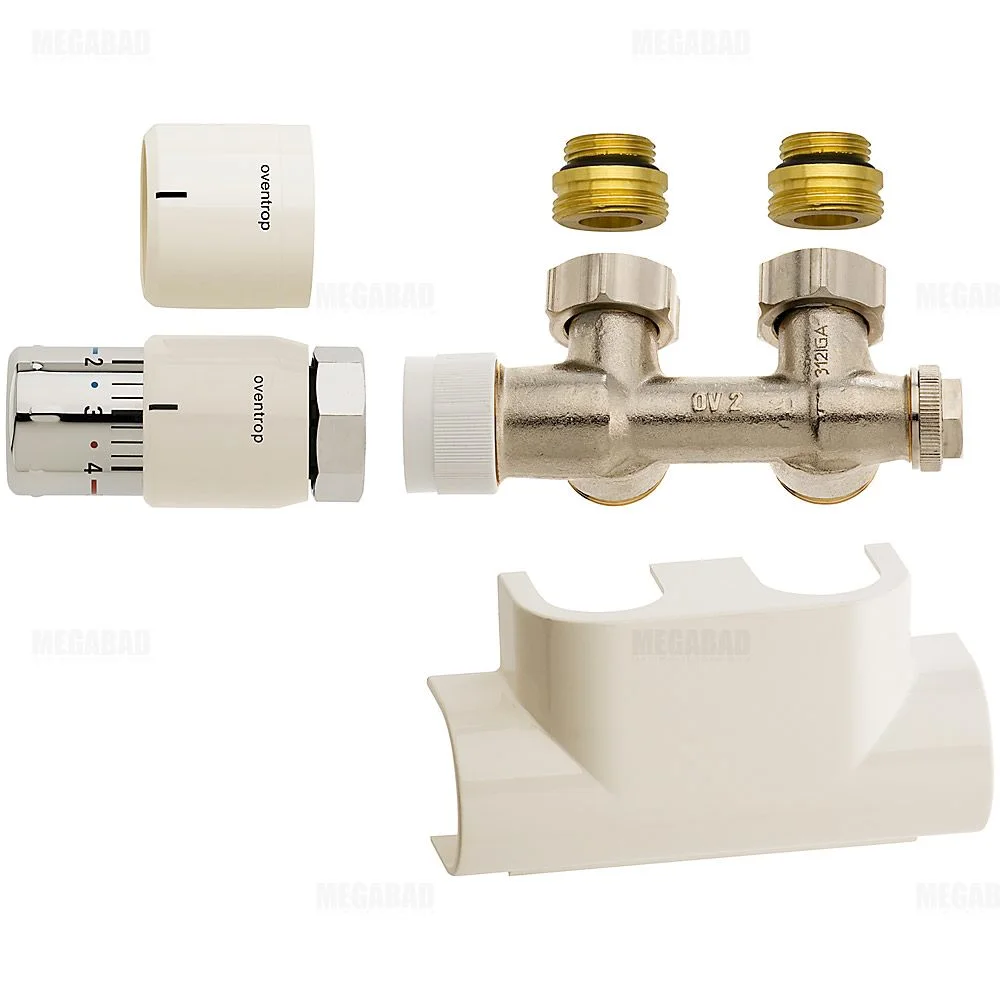 Oventrop Anschluss-Set Eckform für Badheizkörper mit Mittelanschluss