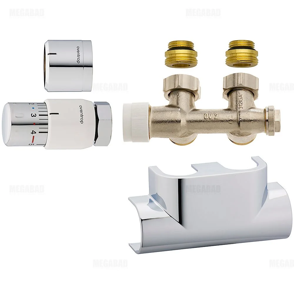 Oventrop Anschluss-Set Eckform für Badheizkörper mit Mittelanschluss