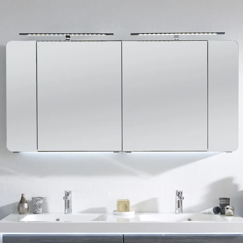Pelipal Balto Spiegelschrank 149,7 x 17 x 72 cm mit 2x LEDplus-Aufsatzleuchte, 2x Waschplatzbeleuchtung