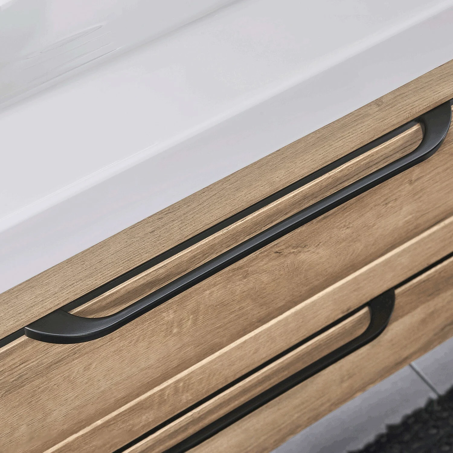 Pelipal Balto Waschtischkombination mit Mineralmarmorwaschtisch 123,4 cm, Griff V2, LED-Zusatzbeleuchtung Bild 2