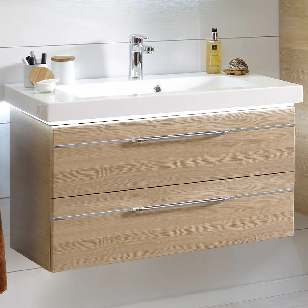 Pelipal Balto Waschtischunterschrank 88 x 49 x 48 cm, mit 2 Auszügen, Griff Z1, Einlage chrom